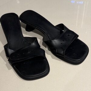 Camper Dina Sandals heels black leather & rubber 10 / 41
